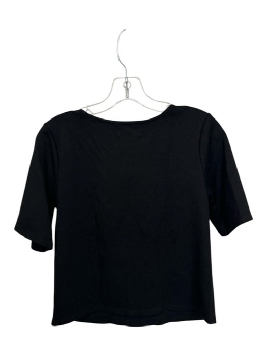 Ripley Rader Size 3/L Black Viscose Blend Short Sleeve Cropped Top Black / 3/L