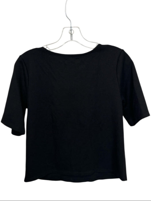 Ripley Rader Size 3/L Black Viscose Blend Short Sleeve Cropped Top Black / 3/L