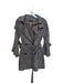Jayley Size Est M Gray Vegan Leather Buttons Belted Trench Coat Gray / Est M