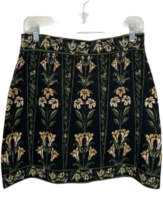 Farm Rio Size M Green & Yellow Viscose Blend Elastic Waist Botanical Mini Skirt Green & Yellow / M