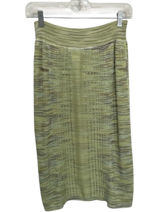 Missoni Size 46 Green & Brown Rayon Blend Elastic Waist Lines Textured Skirt Green & Brown / 46