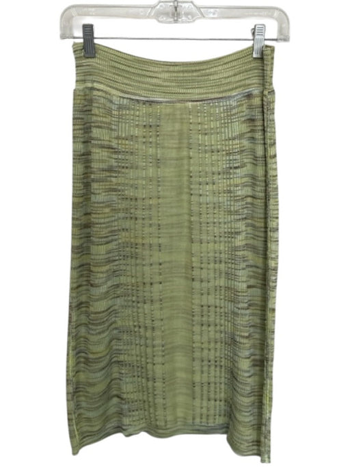 Missoni Size 46 Green & Brown Rayon Blend Elastic Waist Lines Textured Skirt Green & Brown / 46