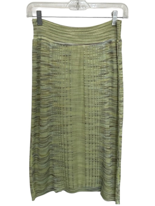 Missoni Size 46 Green & Brown Rayon Blend Elastic Waist Lines Textured Skirt Green & Brown / 46
