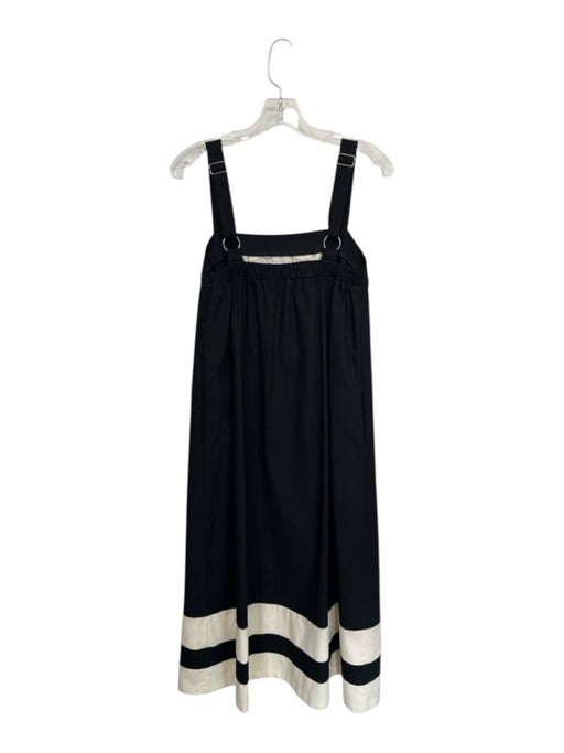 Lalavon Size S Black & Cream Viscose Sleeveless Lines Maxi Dress Black & Cream / S
