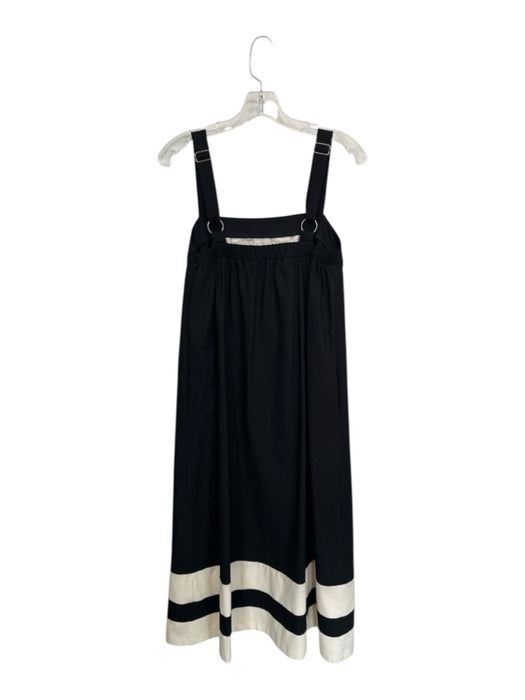 Lalavon Size S Black & Cream Viscose Sleeveless Lines Maxi Dress Black & Cream / S