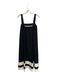 Lalavon Size S Black & Cream Viscose Sleeveless Lines Maxi Dress Black & Cream / S