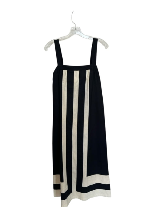 Lalavon Size S Black & Cream Viscose Sleeveless Lines Maxi Dress Black & Cream / S