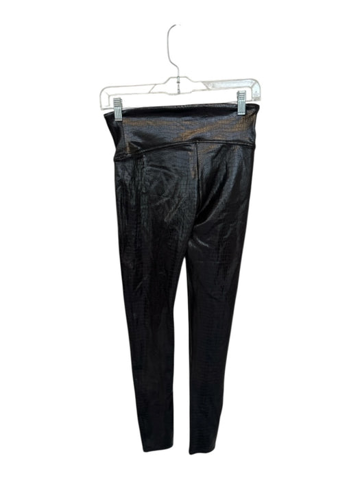 Spanx Size M Brown Coated Elastic Waist Snake Embossed Leggings Brown / M