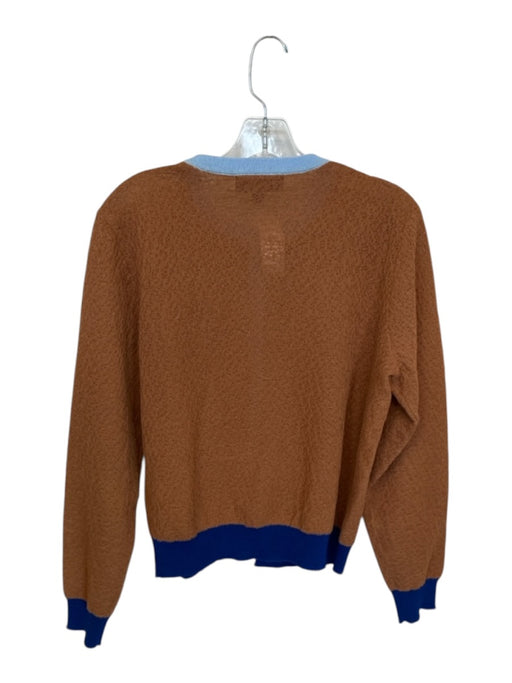 Zara Size M Brown & Blue Long Sleeve Color Block Cardigan Sweater Brown & Blue / M