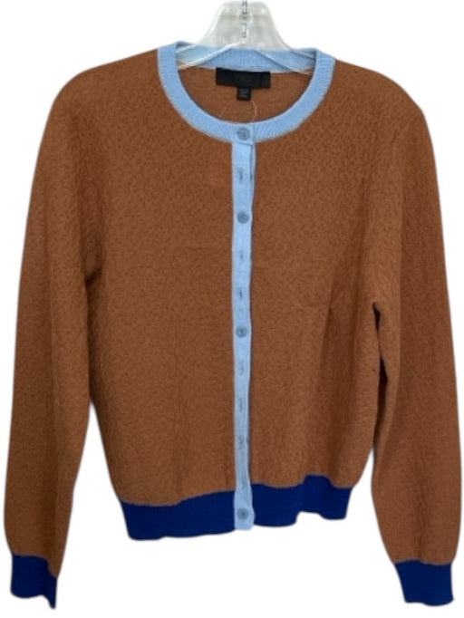 Zara Size M Brown & Blue Long Sleeve Color Block Cardigan Sweater Brown & Blue / M