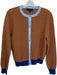 Zara Size M Brown & Blue Long Sleeve Color Block Cardigan Sweater Brown & Blue / M