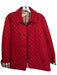 Burberry Brit Size XL Red & Tan Polyester Quilted Button Down Coat Red & Tan / XL