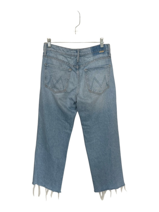Mother Superior Size 28 Light Wash Cotton Mid Rise Wide Leg Raw Hem Jeans Light Wash / 28