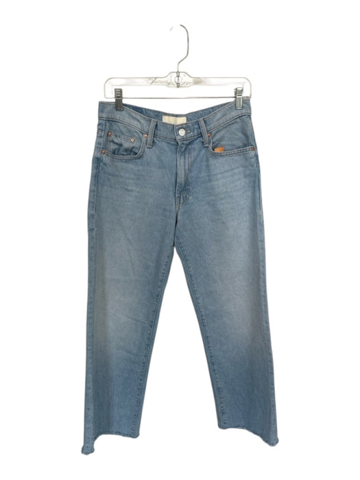 Mother Superior Size 28 Light Wash Cotton Mid Rise Wide Leg Raw Hem Jeans Light Wash / 28