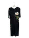 Alice & Olivia Size 8 Black & Yellow Viscose 3/4 Balloon Sleeve Botanical Dress Black & Yellow / 8