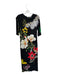 Alice & Olivia Size 8 Black & Yellow Viscose 3/4 Balloon Sleeve Botanical Dress Black & Yellow / 8