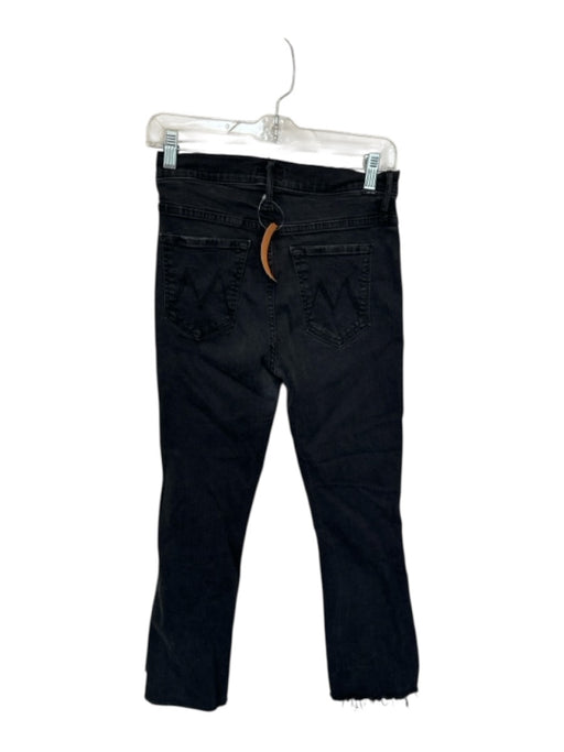 Mother Size 28 Black Cotton Blend Mid Rise Bootcut Raw Hem Jeans Black / 28