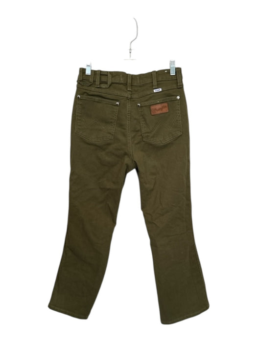 Wrangler x Staud Size 28 Olive Green Cotton High Waist Bootcut Jeans Olive Green / 28