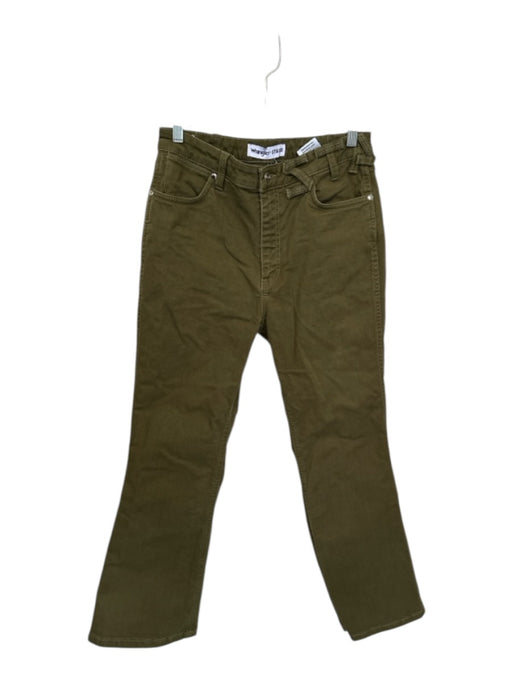 Wrangler x Staud Size 28 Olive Green Cotton High Waist Bootcut Jeans Olive Green / 28