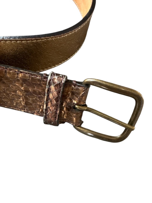 Louis Vuitton Bronze Leather Python Brass Hardware Metallic Belts Bronze / 38