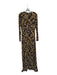 Ulla Johnson Size M Brown & Yellow Rayon Blend Long Sleeve Flowers Maxi Dress Brown & Yellow / M