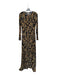 Ulla Johnson Size M Brown & Yellow Rayon Blend Long Sleeve Flowers Maxi Dress Brown & Yellow / M