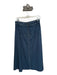 En Saison Size M Navy & white Vegan Suede Stitching Front Pockets Midi Skirt Navy & white / M