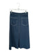 En Saison Size M Navy & white Vegan Suede Stitching Front Pockets Midi Skirt Navy & white / M