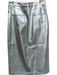 Staud Size 8 Silver Vegan Leather Metallic Slit Midi Skirt Silver / 8
