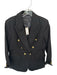 Banana Republic Size 10P Black & Gold Cotton Double Breast Gold Hardware Jacket Black & Gold / 10P