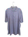 Peter Millar Size XL Purple & Blue Print Polyester Blend Striped Golf Men's Polo Purple & Blue Print / XL