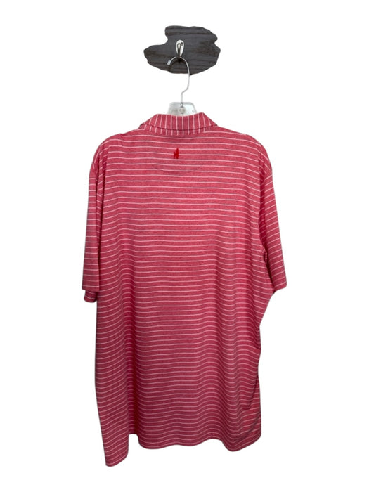 Johnnie-O Size XL Red & White Polyester UGA Golf Men's Polo Red & White / XL