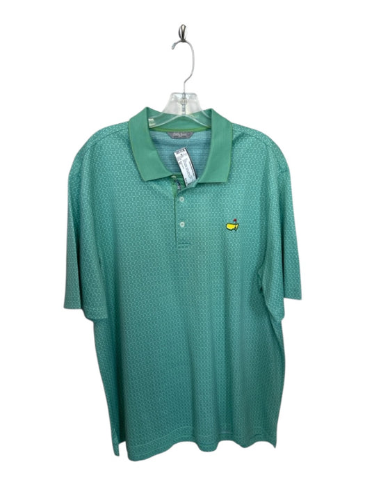 Bobby Jones Size XL Green & Blue Cotton Masters Logo Golf Men's Polo Green & Blue / XL