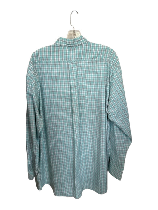 Onward Reserve Size XL Blue & Gray Nylon Grid Button Down Men's Shirt Blue & Gray / XL