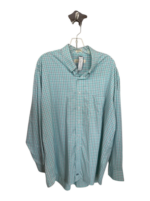 Onward Reserve Size XL Blue & Gray Nylon Grid Button Down Men's Shirt Blue & Gray / XL