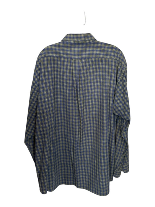 Beretta Size XL Blue & Yellow Cotton Plaid Flannel Men's Shirt Blue & Yellow / XL