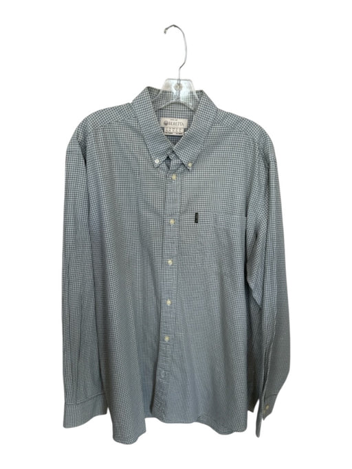 Beretta Size XL Green & White Cotton Checkered Flannel Men's Shirt Green & White / XL
