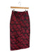 Ganni Size 38 Black & Red Polyester Blend jaquard Flowers Maxi Skirt Black & Red / 38