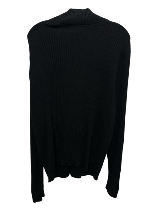 Nordstrom Size 2XL Black Cotton Blend Ribbed Button Up Men's Sweater Black / 2XL