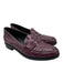 Tod's Shoe Size 40 Berry Purple Leather Croc Embossed Round Toe Penny Loafers Berry Purple / 40