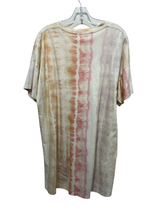 ALLSAINTS Size Small Pink, Orange, Purple Cotton Short Sleeve Tie Dye Logo Dress Pink, Orange, Purple / Small