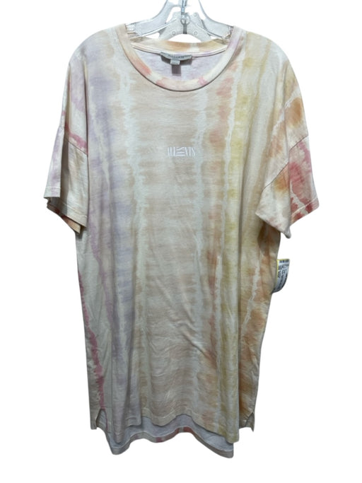 ALLSAINTS Size Small Pink, Orange, Purple Cotton Short Sleeve Tie Dye Logo Dress Pink, Orange, Purple / Small