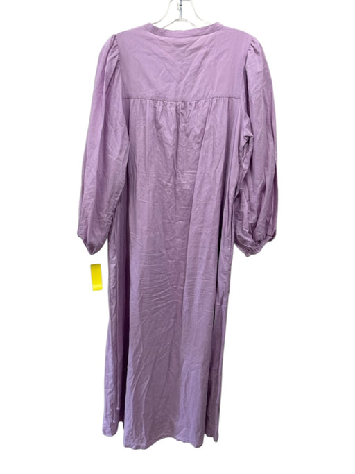 Cleobella Size Medium Light Purple Cotton Long puff sleeve Button Front Dress Light Purple / Medium