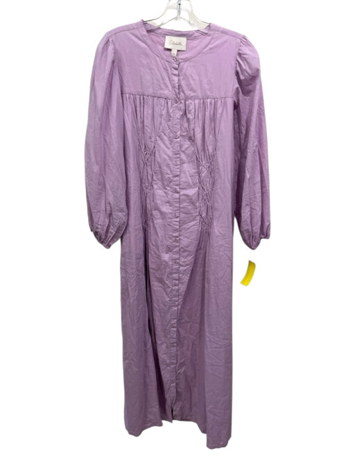Cleobella Size Medium Light Purple Cotton Long puff sleeve Button Front Dress Light Purple / Medium