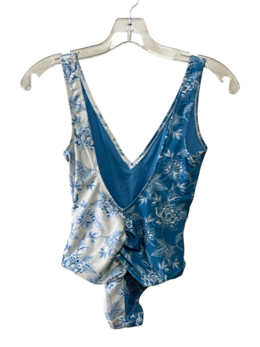 Solid & Striped Size S Blue & White Nylon & Spandex Sleeveless Two Tone Swimsuit Blue & White / S