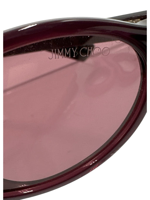 Jimmy Choo Dark Purple Acetate Oval Lens Gold detail Sunglasses Dark Purple