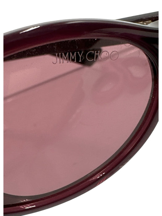 Jimmy Choo Dark Purple Acetate Oval Lens Gold detail Sunglasses Dark Purple