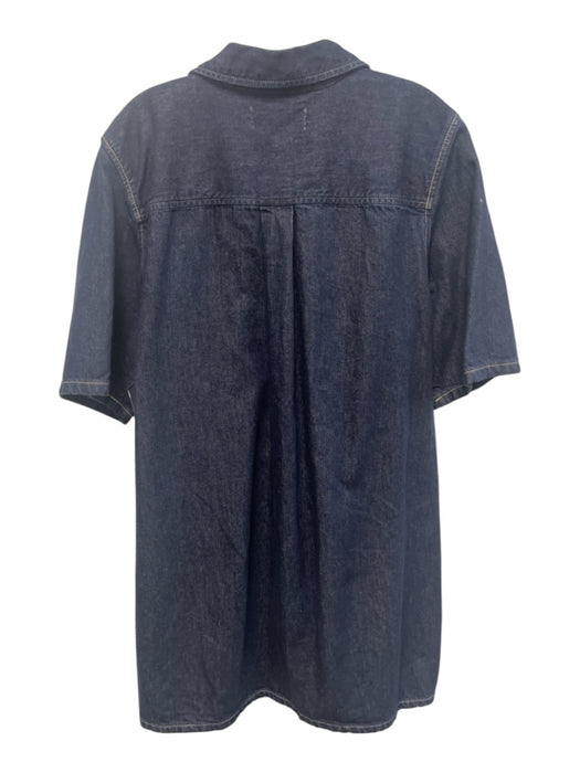 Samsoe Samsoe Size S Dark Wash Cotton & Lyocell Denim Short Sleeve Buttons Dress Dark Wash / S