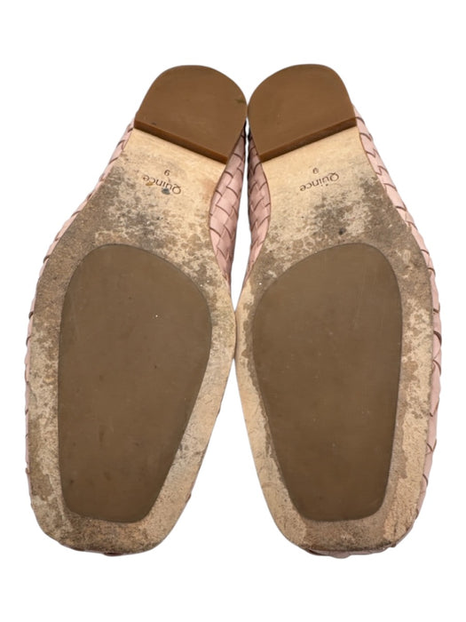 Quince Shoe Size 9 Light Pink Leather Woven Square Toe Ballet Flats Light Pink / 9