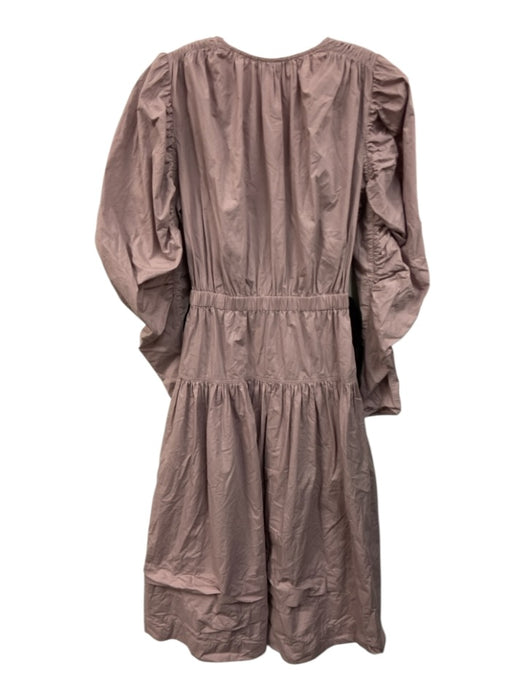 Ulla Johnson Size 4 Lavender Purple Cotton Long puff sleeve V Neck Maxi Dress Lavender Purple / 4